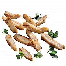 Chicken breast strips 10-12mm, roasted, frozen, 4x2.5kg, Tasty Chicken, Thailand