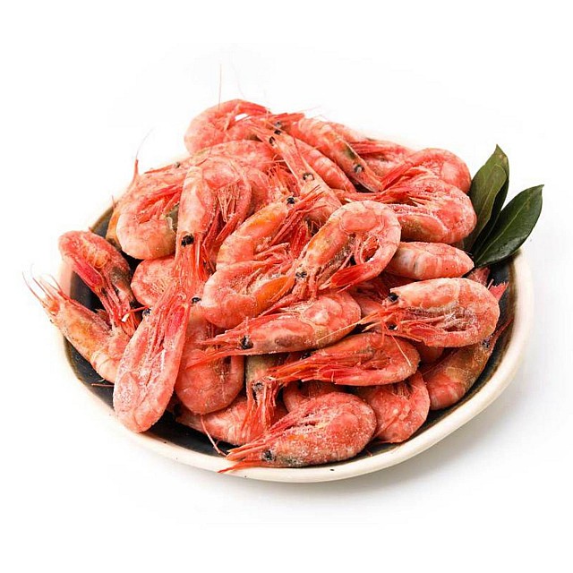 Креветки северные, с головой, целые, вареные 90/120, 500г, 35%