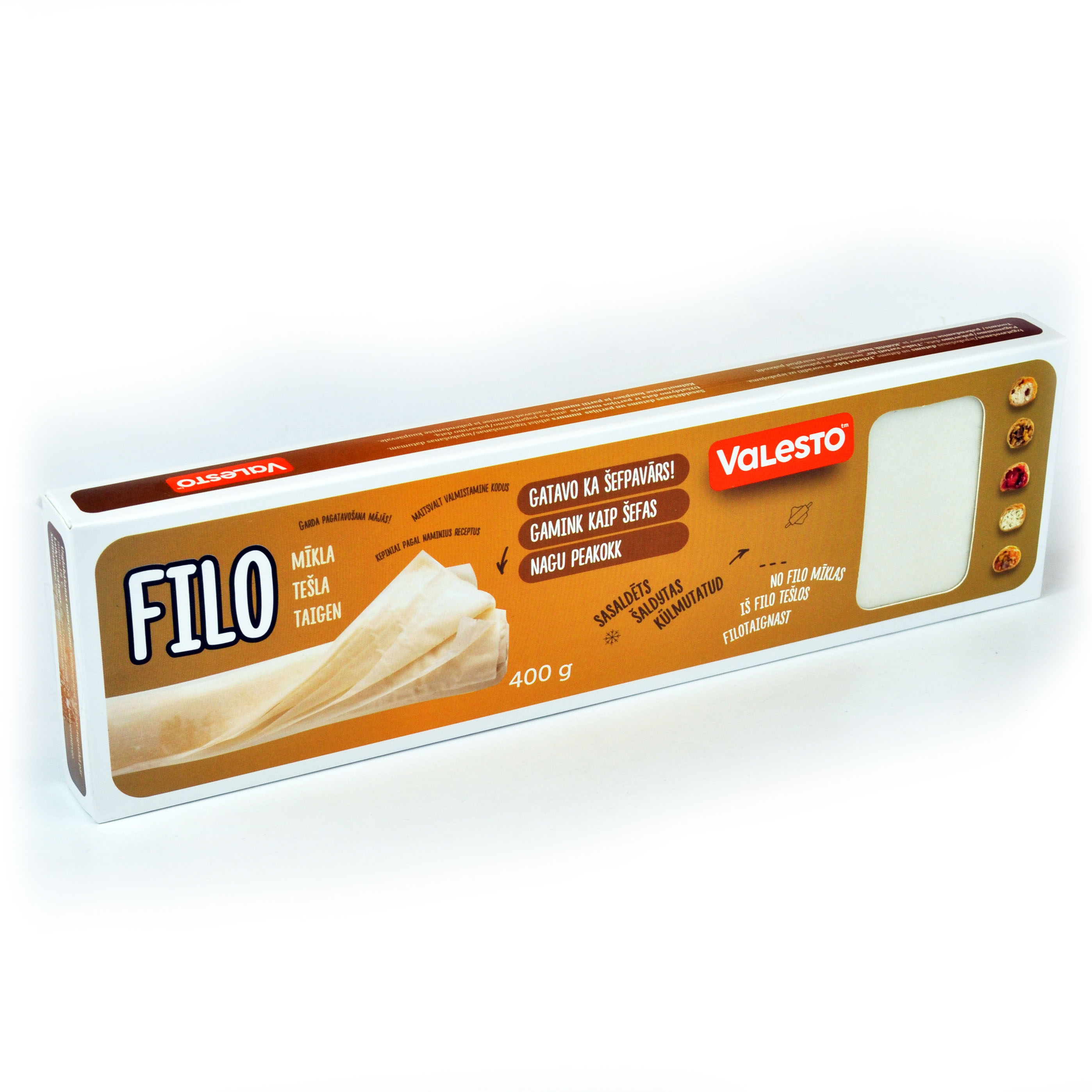 Filo mīkla, pagatavošanai mājās, 400gr, saldēta
