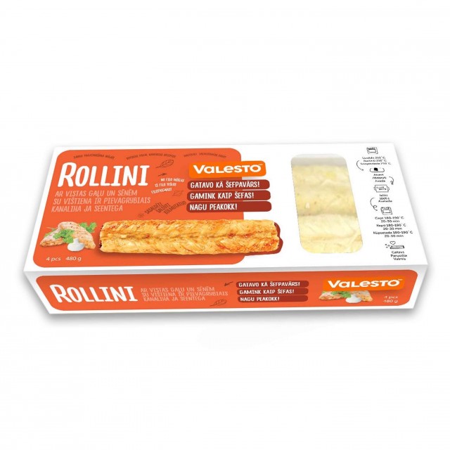 Rollini no Filo mīklas ar vistas gaļu un sēnēm, 480g, sasaldēts, "Valesto"