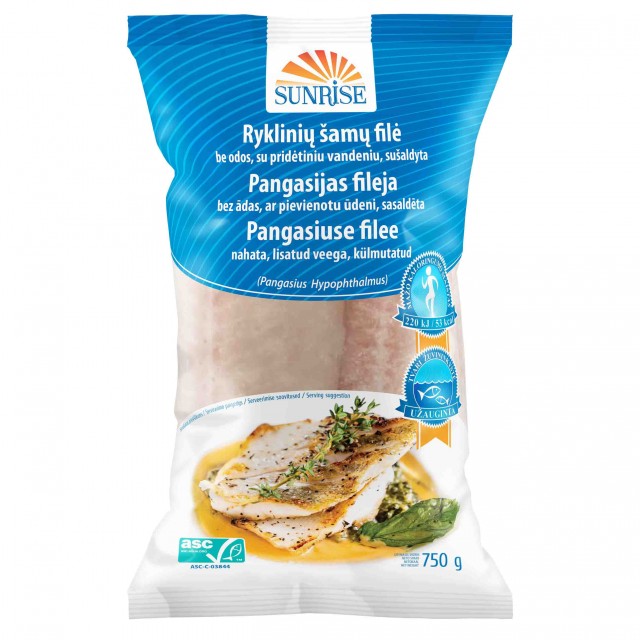 Pangasijas fileja b/ā Sunrise (10x0.750kg) 100%  ASC Vjetnama