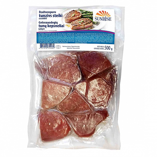 Tuna mini steaks, 500g in vacuum 100% NW, (10kg) Vietnam