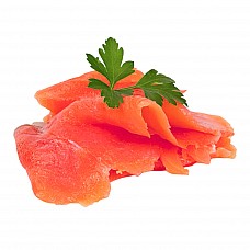 Coho (silver) salmon fillet, cold-smoked, boneless, sliced with a slicer, 1 kg