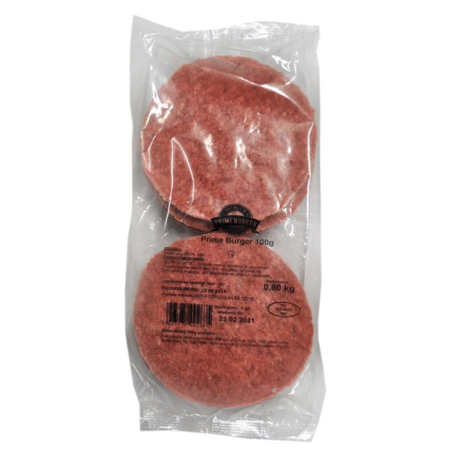 Beef Steak burgers (100g x 8psc), 0,800 kg