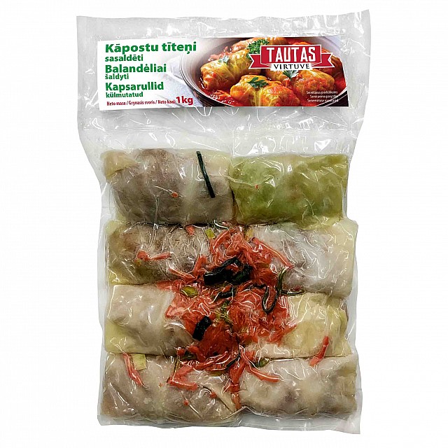 Stuffed cabbage "Tautas virtuve" frozen, 6x1kg Stuffed cabbage "Tautas virtuve" frozen, 6x1kg