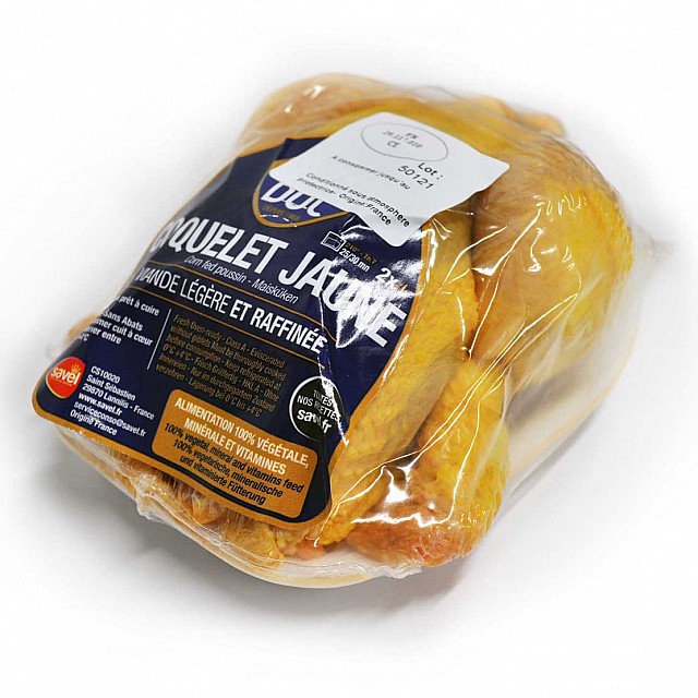 Yellow Corn-fed chicken 550/750, frozen, x2 pcs in a pack, ~10kg, France
