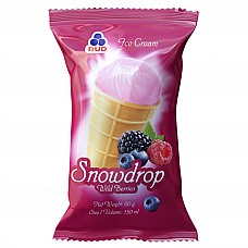 Ice cream in waffle cup "Snowdrop" with wild berry flavor 50*60g/150ml UKRAINE