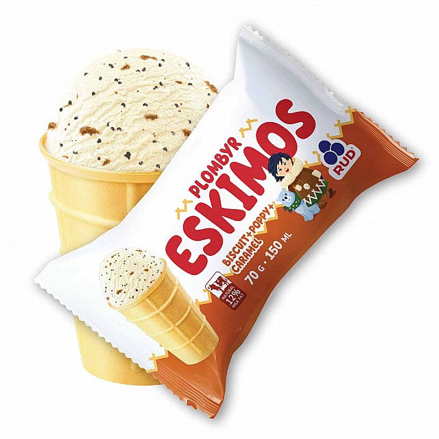 Ice cream "Eskimos" with cookie, poppy and caramel flavor 30*70g/150ml