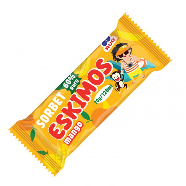 Šerbetas su mango skoniu „ESKIMOS“, 70g/120ml