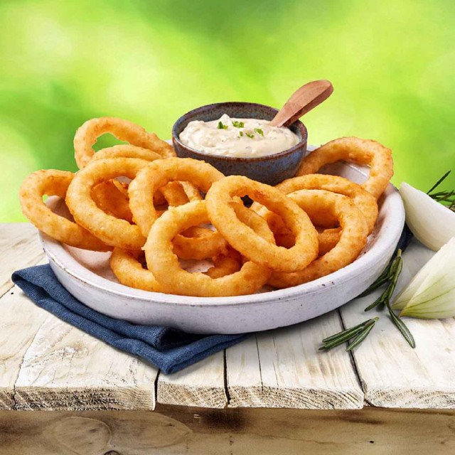 Onion rings battered