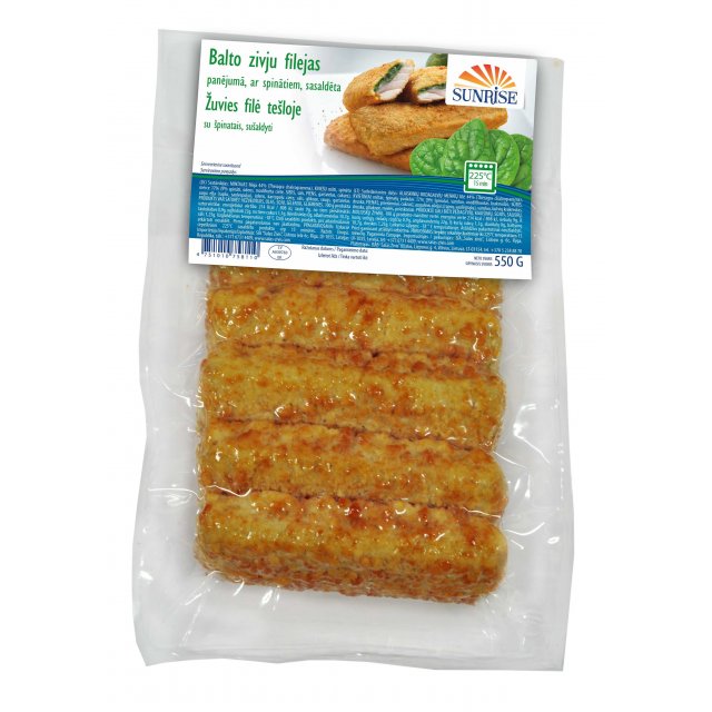 White fish fillets Sunrise with spinach 110 g/pcs, (44% fillets), 550g