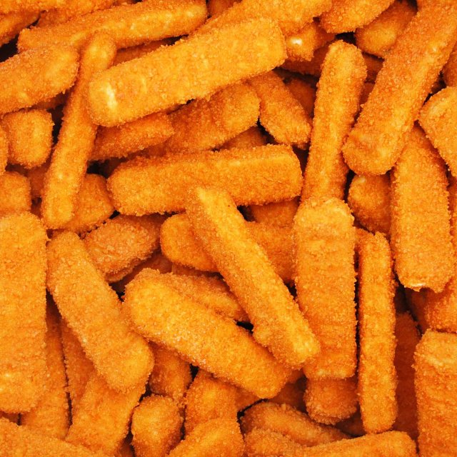 Fish fillets fingers breaded 30gr/pcs, (65% fillets) 4 kg Germany