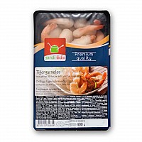 Креветки тигровые GARDI ĒDIS вареные, очищенные, с хвостом 26/30 Вьетнам (500г) 20%