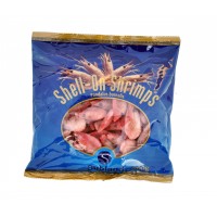 Coldwater prawns head-on, shell-on, cooked 90/120, 500g, 35%