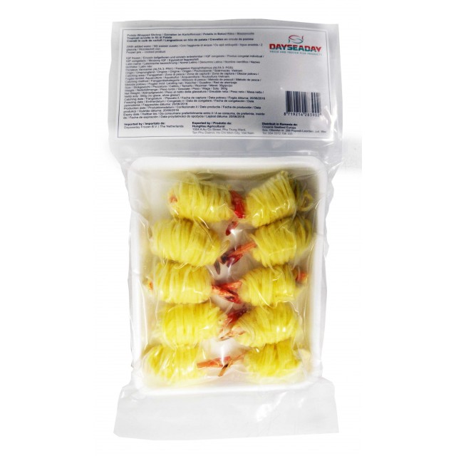 Krevetės bulvių apvalkale, 20*300g, sušaldytos