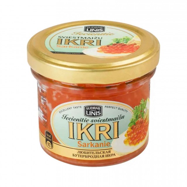 Бутербродная икра любительская красная, 100гр, Латвия