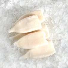 Squid tubes skin-less, cleaned U10, 1kg, 25%