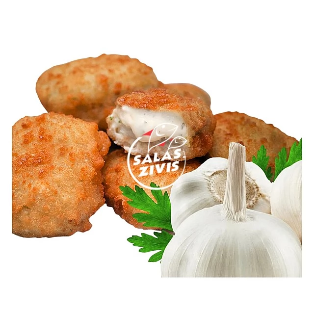 White fish fillets MINI with garlic sauce, 50g/pcs, 40% fillets, Box 5kg