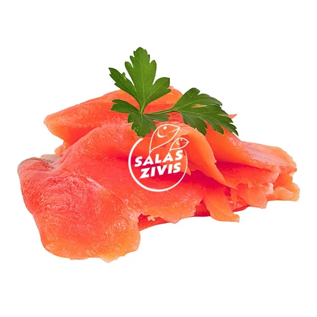 Coho (silver) salmon fillet, cold-smoked, boneless, sliced with a slicer, 1 kg