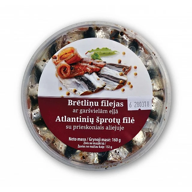 Sprat fillets with spices in oil, 160g