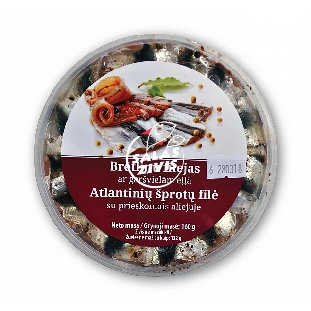 Sprat fillets with spices in oil, 160g
