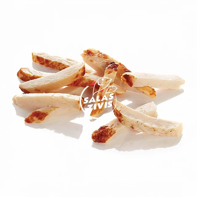 Chicken breast strips 10-12mm, roasted, frozen, 4x2.5kg