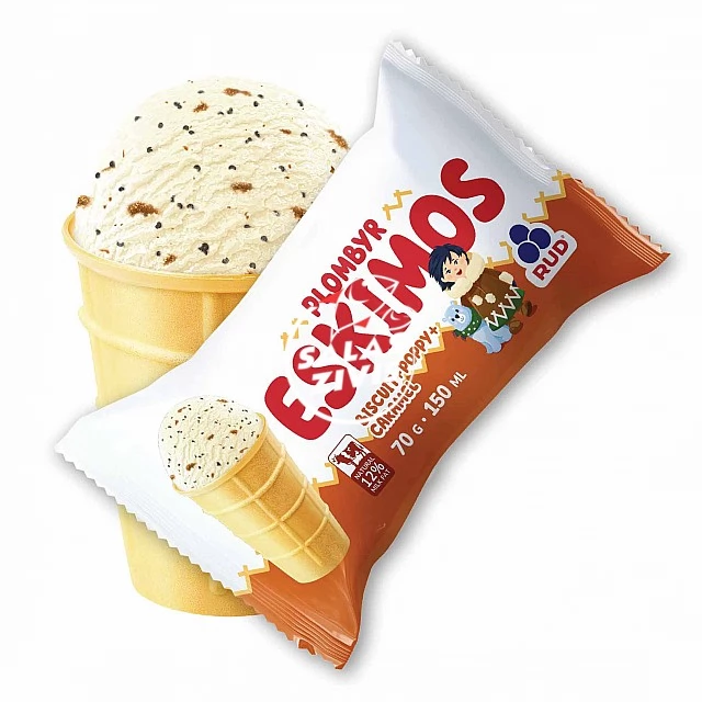 Ice cream "Eskimos" with cookie, poppy and caramel flavor 30*70g/150ml