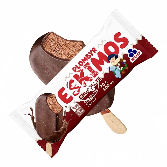 Saldējums "Eskimos" šokolādes ar šokolādes glazūru 30x70g/100ml
