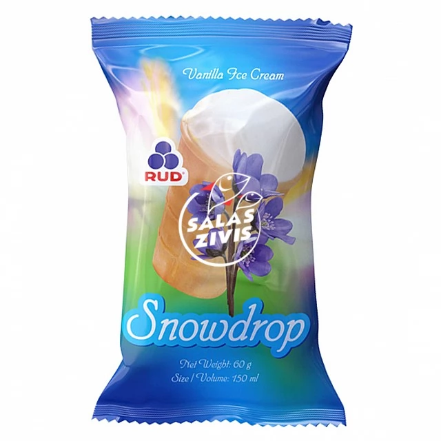 Saldējums vafeļu glāzītē "Sniegpulkstenīte" ar vaniļas garšu 50x60g/150ml