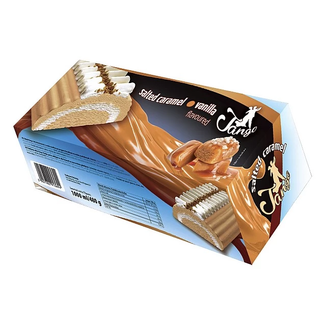 Ice cream TANGO log vanilla with salted caramel (1000ml) Poland