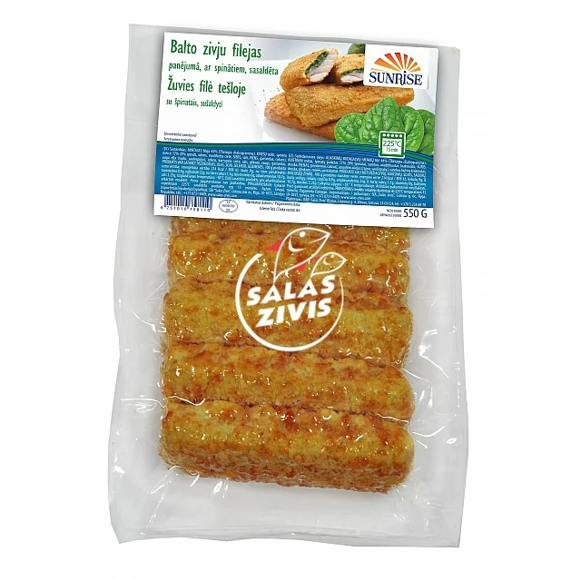 White fish fillets Sunrise with spinach 110 g/pcs, (44% fillets), 550g