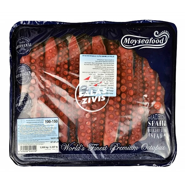 Astoņkāja vārīti taustekļi, saldēti 100-150g x 12gab, 1.5kg