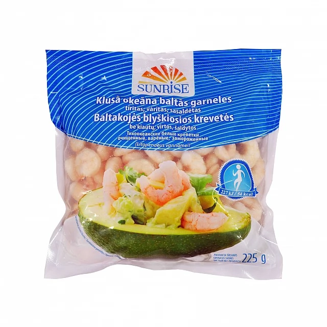 Pacific white shrimps cooked, peeled, Sunrise 100/200 (300g) 25%